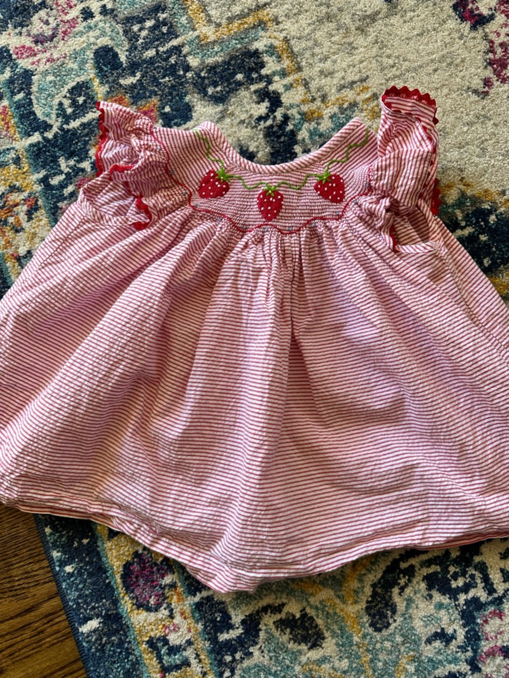 Classic Whimsy | Strawberry Smocked Top | 4t